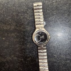 Movado Sports Edition Watch Women 25mm Silver Dial Stainless Steel - New Battery