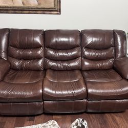 Ashley Leather Recliner Set
