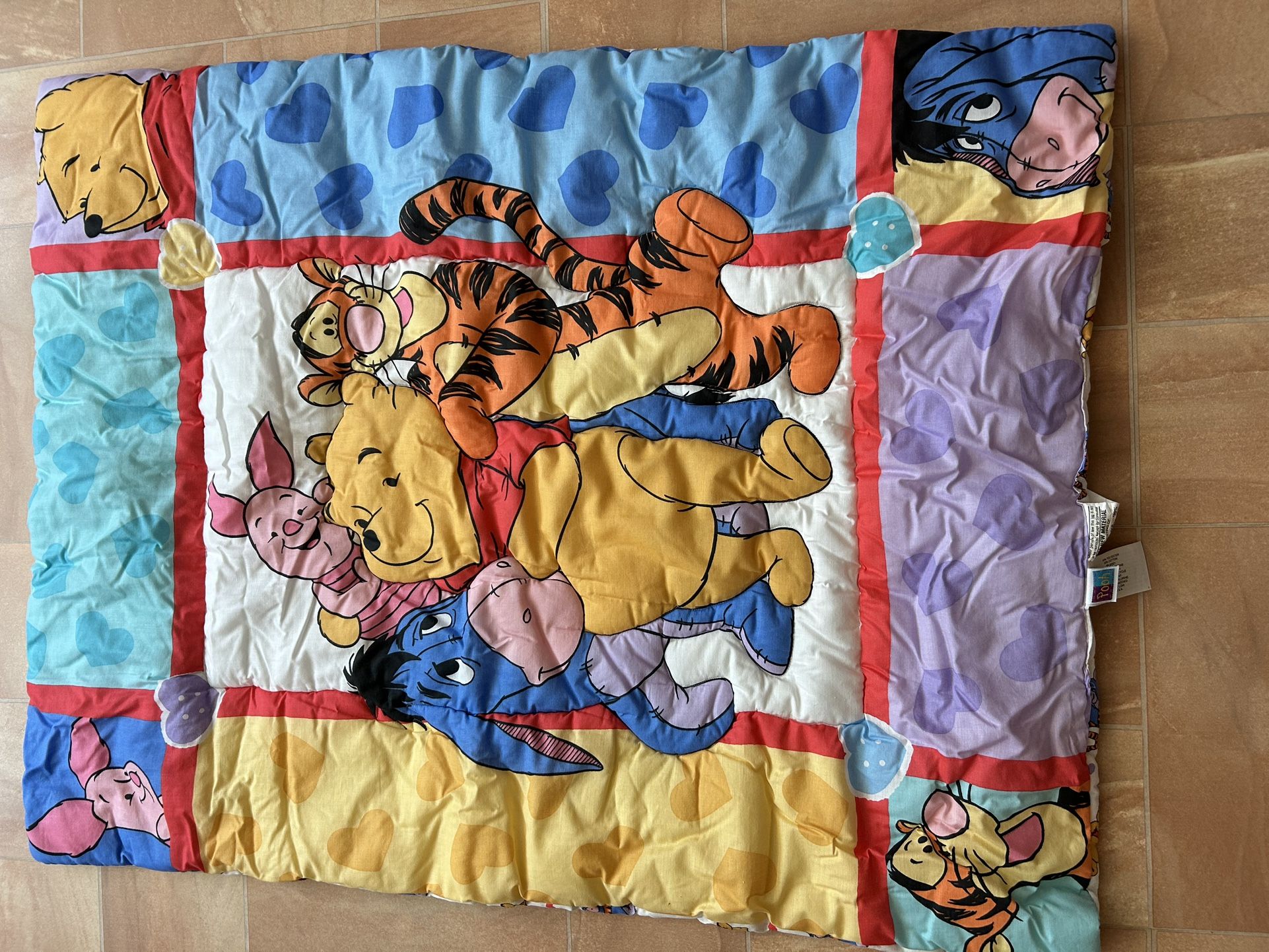 Vintage Winnie The Pooh Crib Bedding Set