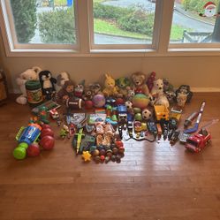 Lot Of Kids Toys - Stuffed Animals, Cars, Puppets, Trains, Balls, Action figures, Army Men, Trucks!