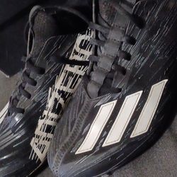 adidas Men's Adizero Footba II Shoe, Black/White/Black, 9