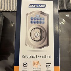 II - Schlage BE365 V CAM 619 Camelot Keypad Deadbolt, Electronic Keyless Entry Lock, Satin Nickel