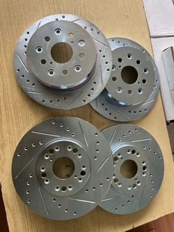 Lexus GS430 01-02-03-04-05 Front & Rear Drill Slot Rotors Ceramic Pads