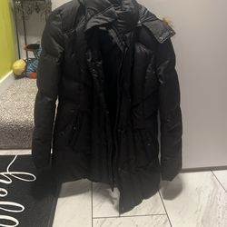 Beautiful Black Hooded Fur Long Jacket 