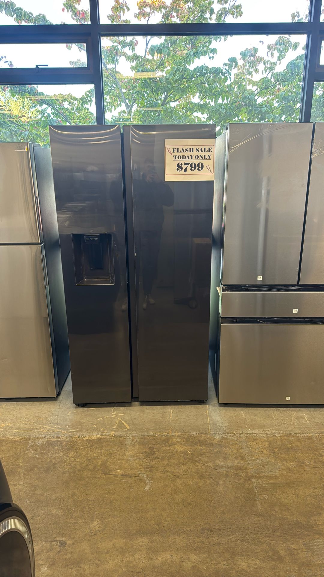 36 in. 27.4 cu. ft. Standard Depth Side by Side Refrigerator in Fingerprint-Resistant Black Stainless Steel