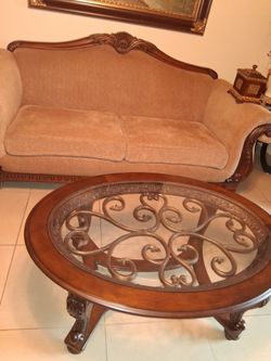 Sofa, coffee table and chair