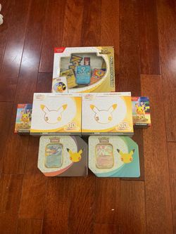 Pokemon 30th Anniversary Celebration ETB Booster Bundles EX tins