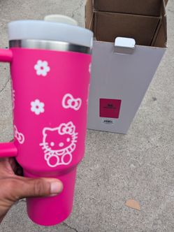 Rare limited edition hello kitty deep Pink colored Stanley cup mug
