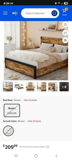 GAOMON Queen Size Bed Frame with 4 Drawers