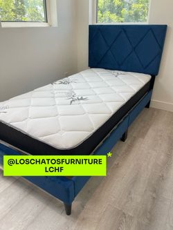 Twin size bed frame with mattress