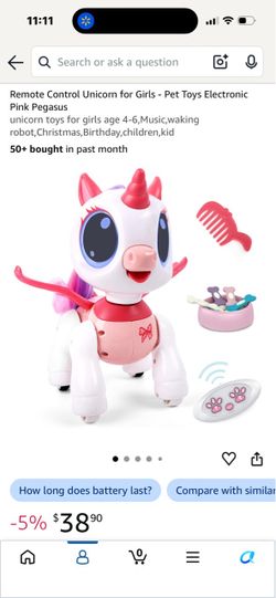 NEW! Open box . Remote Control Unicorn for Girls - Pet Toys Electronic Pink Pegasus