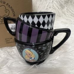 NIB Disney Alice In Wonderland Stacked Teacup 3D Mug by Silver Buffalo