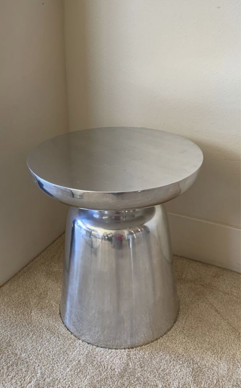 West Elm stainless steel Martini Table / accent table / end table