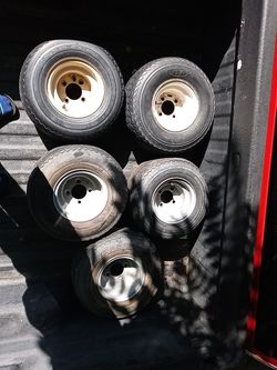5 golf car tires With rims