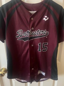 Girls DeMarini Batbuster button up jersey in Maroon girls size large in good condition.