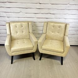 Modern Style Cream Colored Arm Chairs 2pc