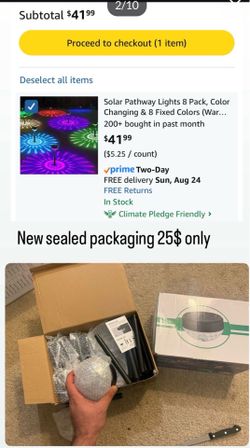 Solar Pathway Lights Solar Lights Outdoor Garden Light Color Changing Warm White Cool White RGB Colored Solar Powered, 8 Pack, 8 Fixed Colors, Bright,