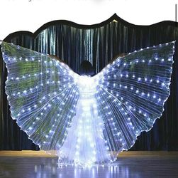 LED Belly Dance Wings with Stick, LED Isis Wings, Glow Light Up Belly Dance Costumes,