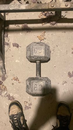One 80lb dumbbell $35