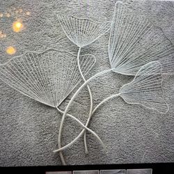 White Metal Ginkgo Leaf Wall Decor / 3 Dimensional 45”x 42”/ From Upscale Home In Melville