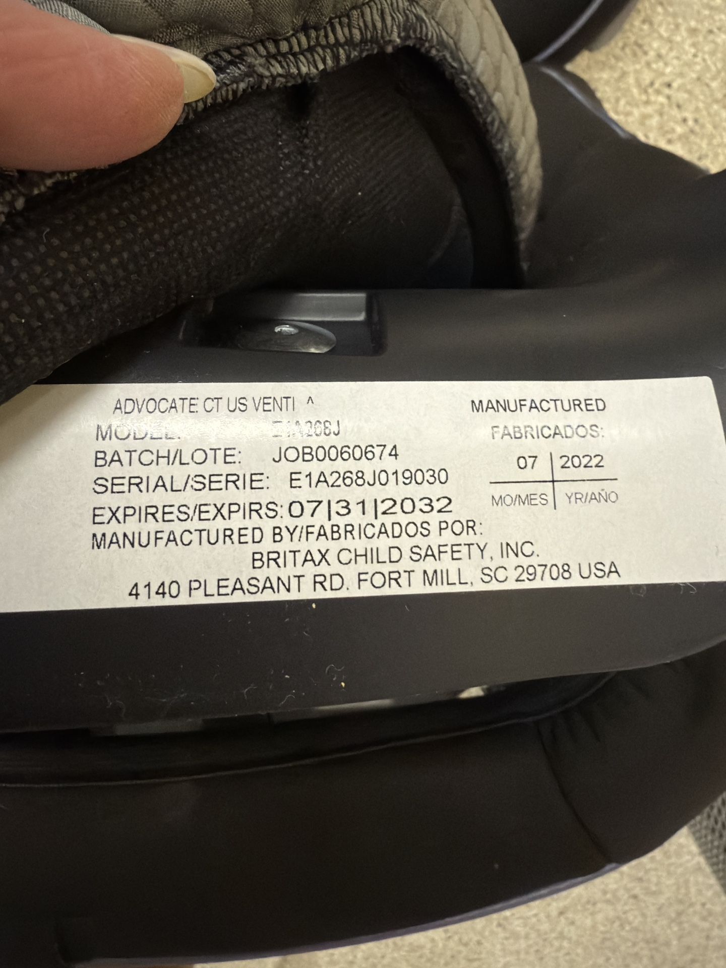 Britax Adjustable Car seat