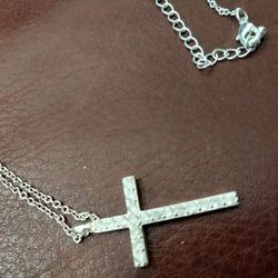 Diamond Laced Silver Cross