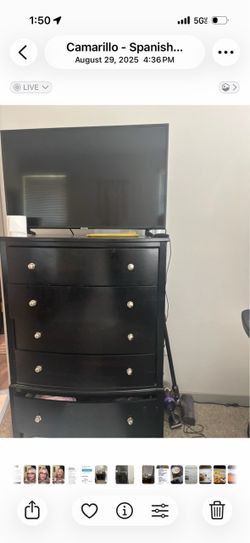 Dark wood dresser and night stand