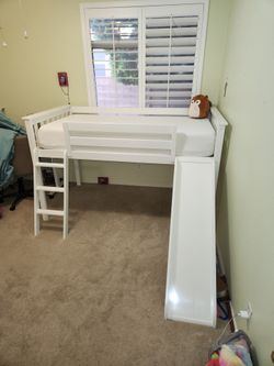 Twin loft bed with slide