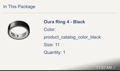 Oura Ring 4 Black Size 11
