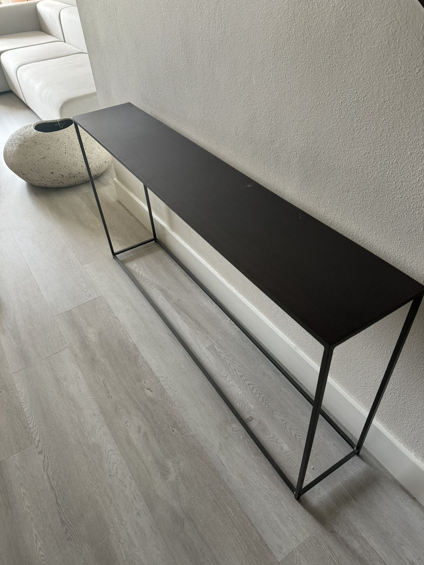 Cb2 Console Table Sofa Table Brushed Metal 