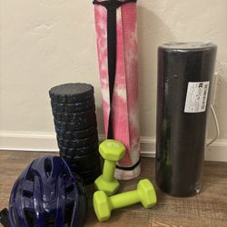 Yoga mat, Dumbbells And Massage Form 