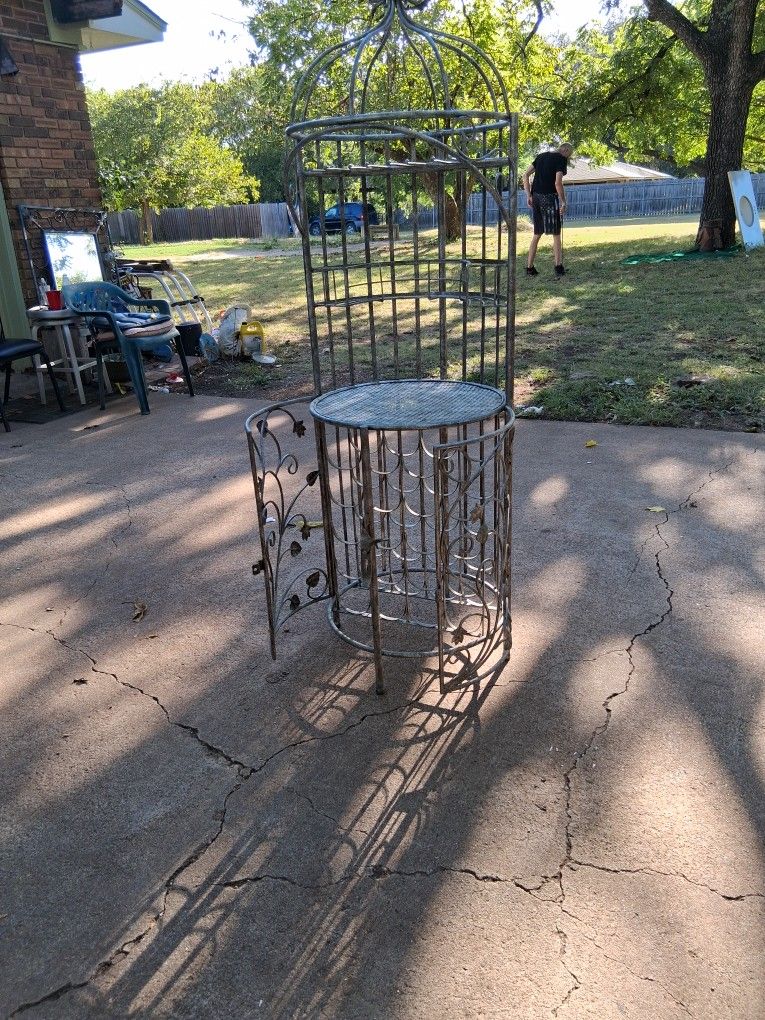 Wrought Iron Lockable Wine Rack