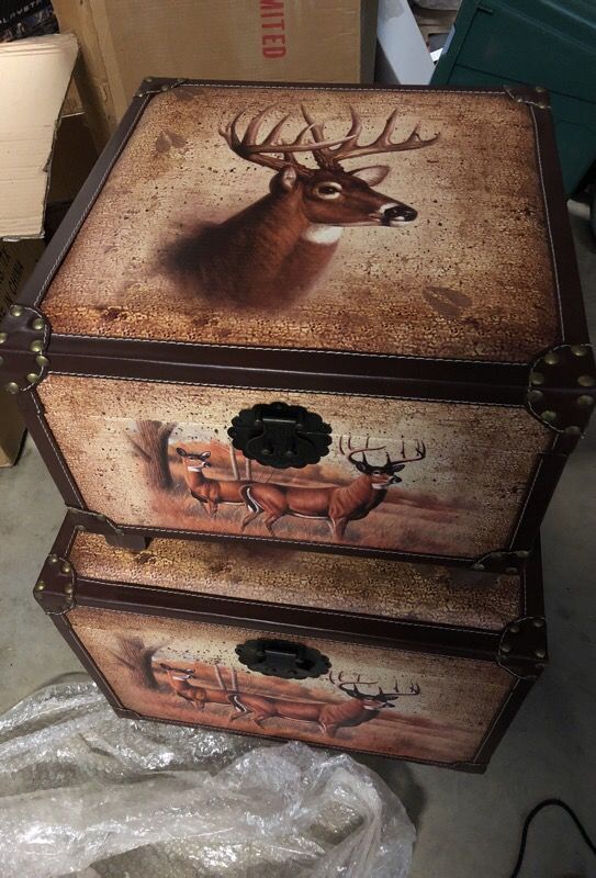 2 piece deer stacking ottoman set