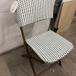 New Blue & White Folding Patio Cafe Chairs ($45 each)