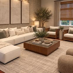 ARHAUS COBURN 5-PIECE MODULAR SECTIONAL + OTTOMAN | NOMAD SNOW | 2 SETS AVAILABLE