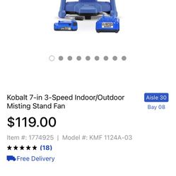 Kobalt Fan With Baterry And Charger