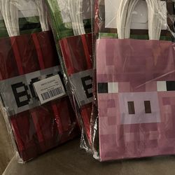 3 Minecraft Birthday Party Bags