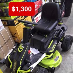 Ryobi 48V Brushless 38in 100Ah Battery Electric Rear Engine Riding Lawn Mower With Battery And Charger 