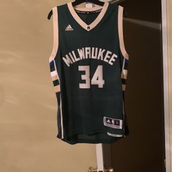 Adidas Swingman NBA Milwaukee Bucks Giannis Antetokounmpo #34 Jersey Green Adult Size S +2