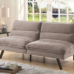 Brand New Gray Adjustable Futon Converts Into Bed