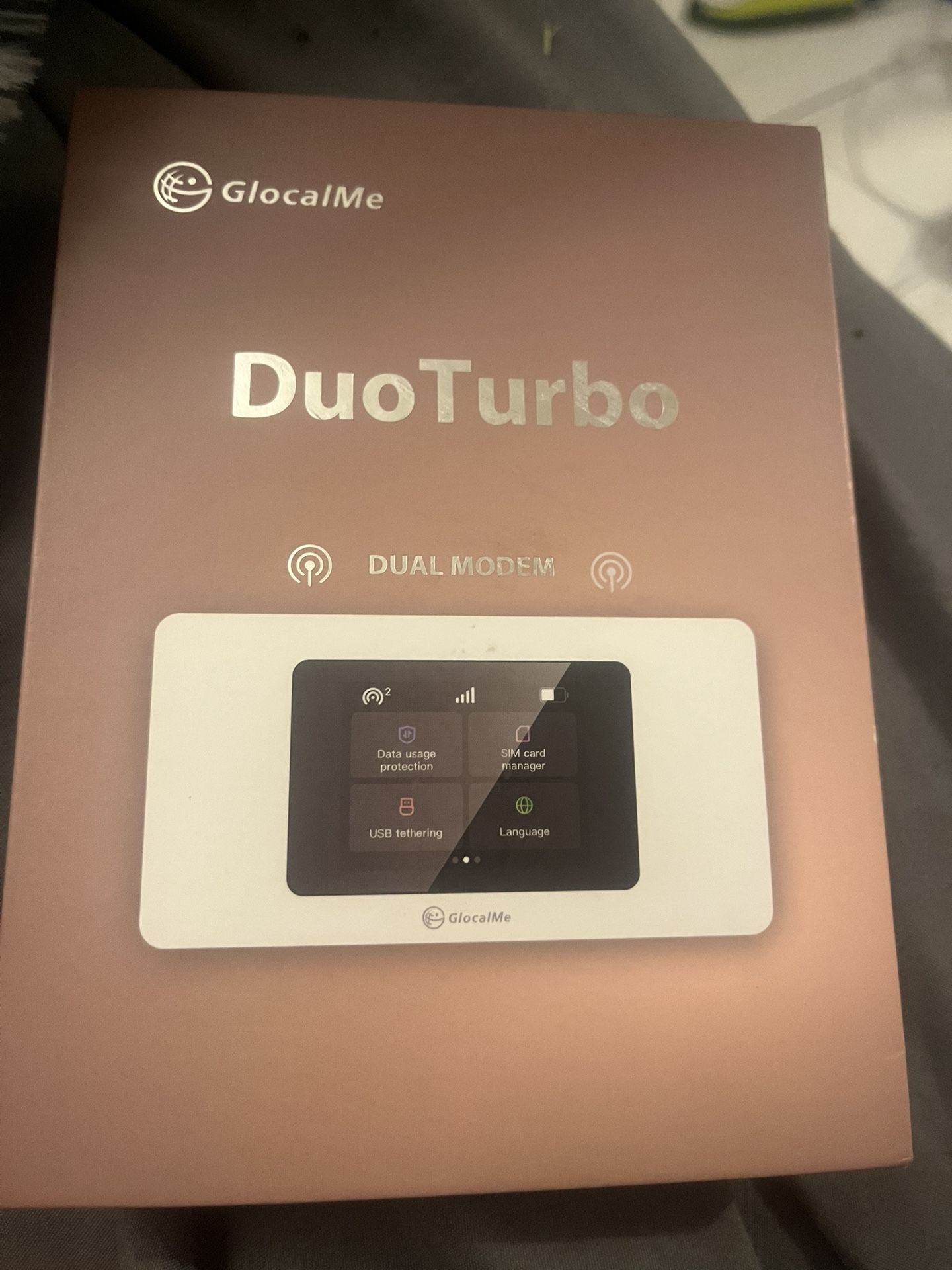 GlocalMe DuoTurbo 4G LTE Portable WiFi Hotspot for Travel in 200+ Countries, Mobile Hotspot Device with Global 1.1GB Data 30Days, SIMFREE and Dual Mod