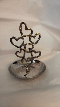 Michael Aron Silver Heart Ring Holder Dish