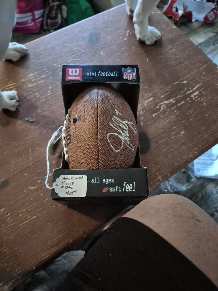 John Elway Signed Football