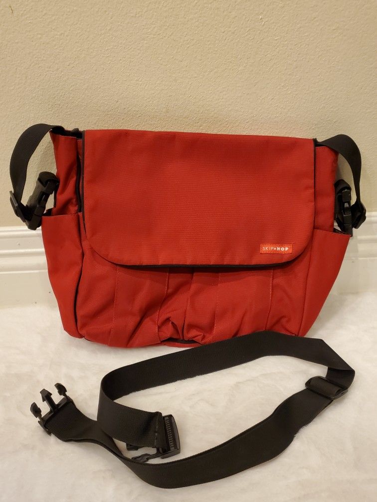 Skip Hop Red Messenger or Black Stroller Diaper Bag or Diaper Changing Station