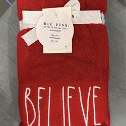 $12….New Rae Dunn set of 2 BELIEVE hand towels.  Please pickup in the area of 36th Ave and Pinnacle peak within 24hours of take greatly appreciated. V