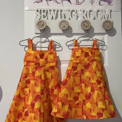 Tangerine And Yellow Sundress For Girls