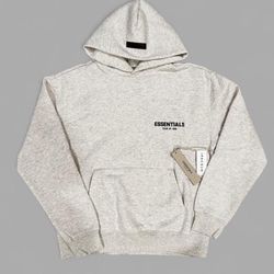 🔥 FEAR OF GOD ESSENTIALS HOODIE – LIGHT OATMEAL – SIZE M (NEW)