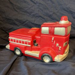 Vintage Red Fire Truck Cookie Jar