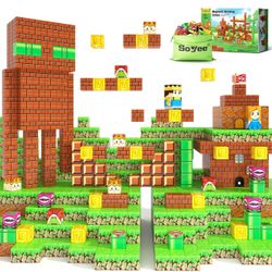 108PCS Magnetic Blocks Building Toys - Build Mine Magnet World Game Adventure Set 1'' Magnet Building Blocks Cubes Boys Girls Toys Ages 3-5 4-6 5-7 6-