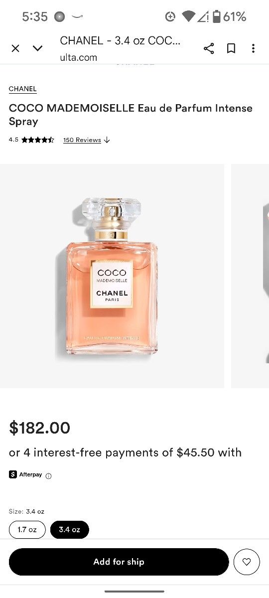 Chanel Cocoa Mademoiselle 3.4
